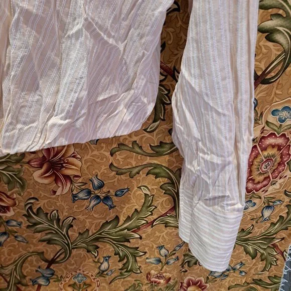 Crossover cropped striped shirt 100% Cotton - Picture 10 of 12